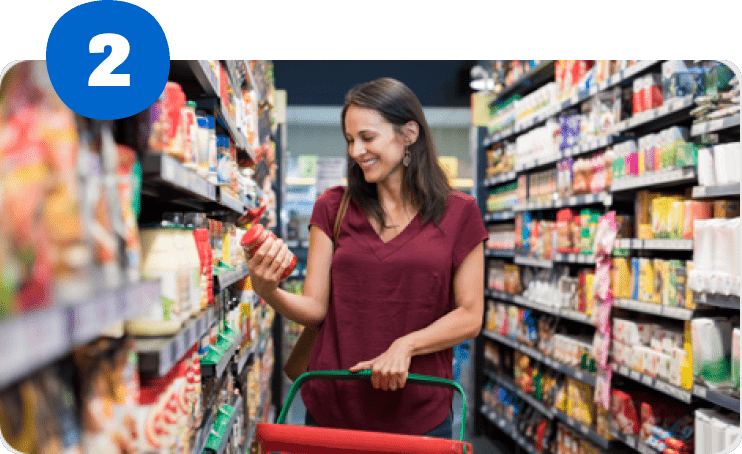 Étape 2 : Faire mes courses et présenter ma carte E.Leclerc dans les hypermarchés, supermarchés et Drive